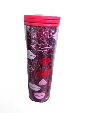 Starbucks Pink Glitter Kiss Travel Tumbler